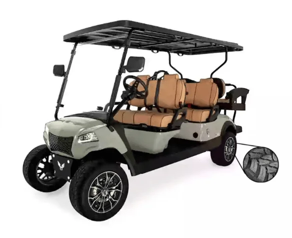 Honor G1 4+2 six-passenger LSV golf cart, front three-quarter view