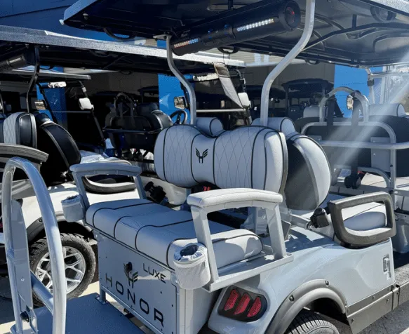 Honor G1 2+2 four-seat LSV golf cart, side profile