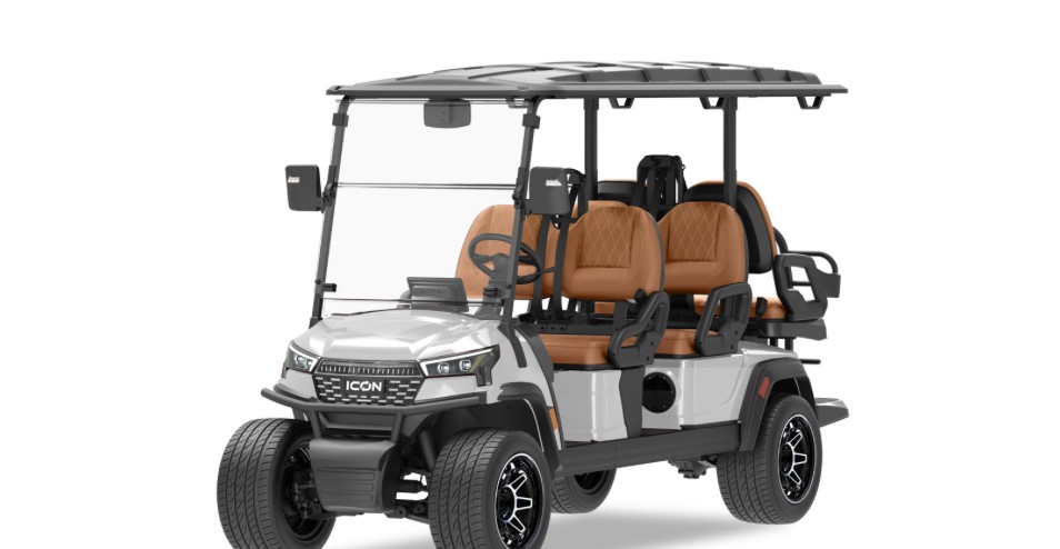 ICON i60LX six-seat LSV golf cart in white