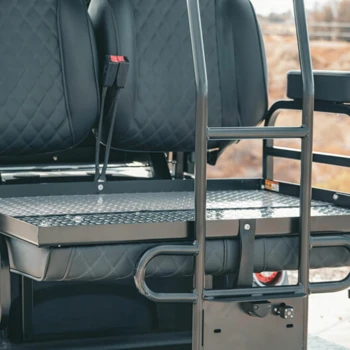 Rear seat area with 3-point harness – Epic E40 passenger safety feature for Florida roads