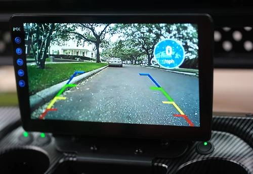 Digital reverse camera view on the 10.1-inch touchscreen display of the EPIC E60