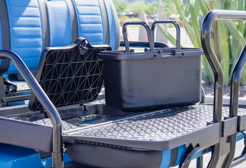 Underseat cooler storage on ICON i40 rear platform – ideal for cargo or beverages
