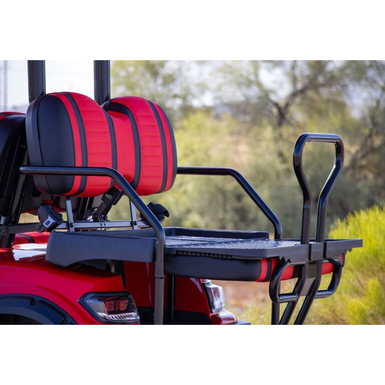 Passenger-side footwell and step rail – ICON i40L textured platform for easy entry