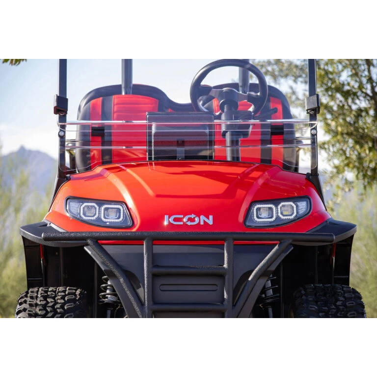 Close-up of ICON i40L front grille and headlight cluster – sporty fascia design