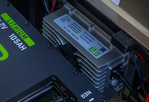 Close-up of ECO battery charger and controller in ICON i60