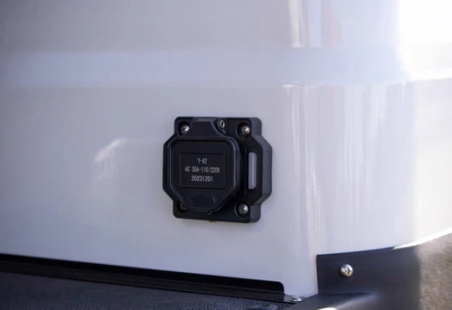 ICON i60L rear seat configuration with black and white deluxe marine vinyl seating